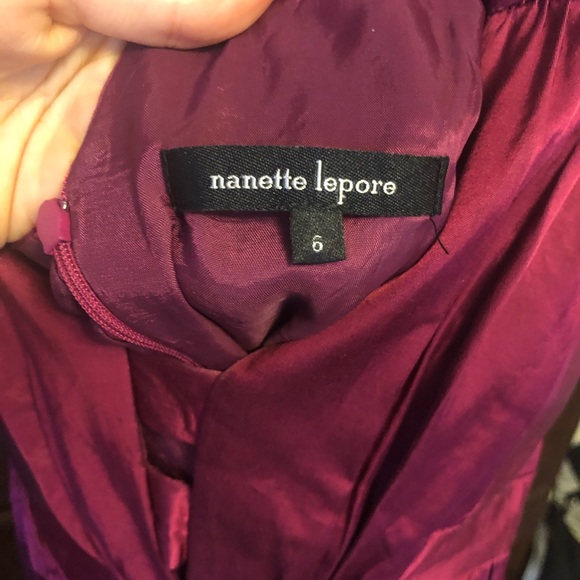 Nanette Lenore Sz 6 Cocktail Dress Burgundy - Picture 2 of 3